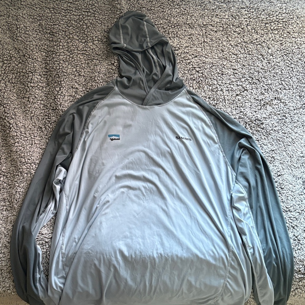 Simms Light Gray Hooded Men's Shirt